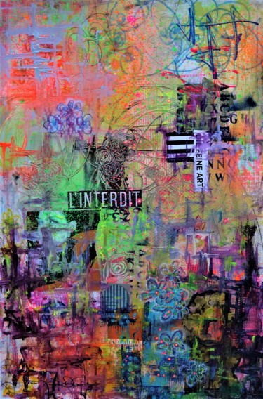 Painting titled "L´interdit" by Jaio Dos Anjos, Original Artwork, Acrylic Mounted on artwork_cat.