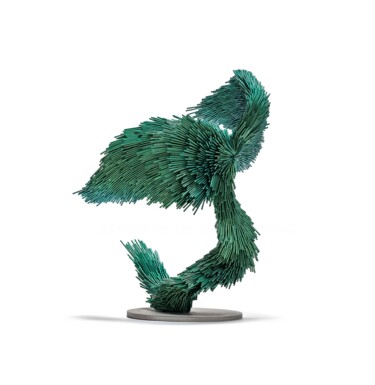 Sculpture intitulée "Green Magic Murmura…" par Jake Michael Singer, Œuvre d'art originale, Acier inoxydable