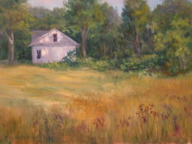Painting titled "Old Barn in Haddam…" by Elizabeth Sennett, Original Artwork, Oil