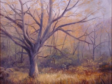 Painting titled "Autumn Haze" by Elizabeth Sennett, Original Artwork, Oil