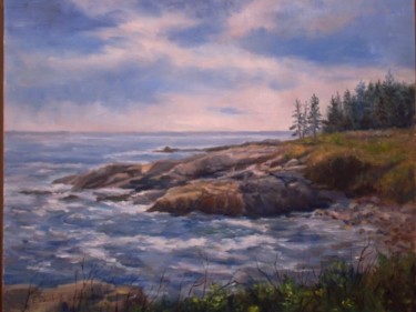 Painting titled "Maine View" by Elizabeth Sennett, Original Artwork, Oil