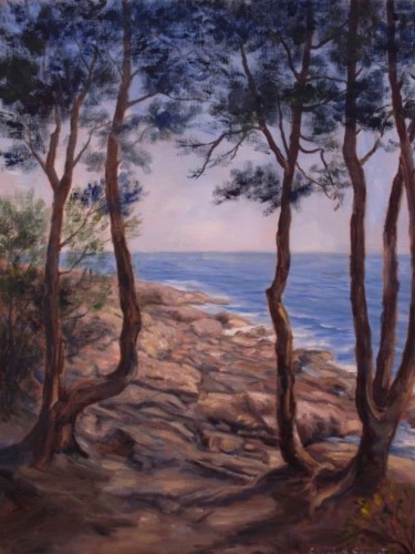 Painting titled "Pemaquid Point" by Elizabeth Sennett, Original Artwork, Oil