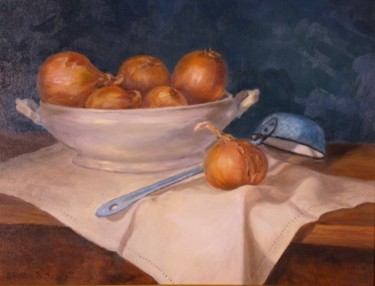 Peinture intitulée "Soup Tureen and Oni…" par Elizabeth Sennett, Œuvre d'art originale, Huile