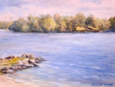 "Lake Pocotopaug" başlıklı Tablo Elizabeth Sennett tarafından, Orijinal sanat, Petrol
