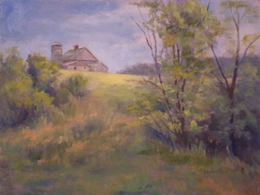 Schilderij getiteld "Bolton Farm" door Elizabeth Sennett, Origineel Kunstwerk, Olie