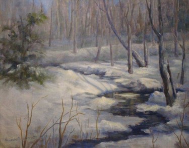 Painting titled "East Haddam Brook" by Elizabeth Sennett, Original Artwork, Oil