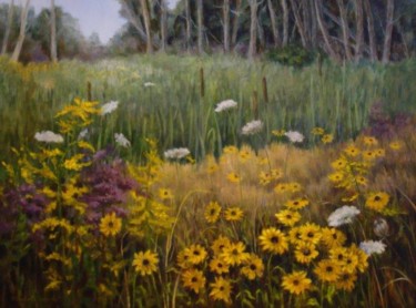 Peinture intitulée "Maine Wildflowers" par Elizabeth Sennett, Œuvre d'art originale, Huile