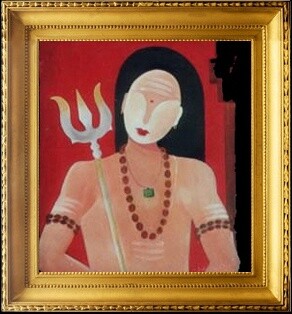 Painting titled "Indian Purohith" by Jakeer Hussain, Original Artwork