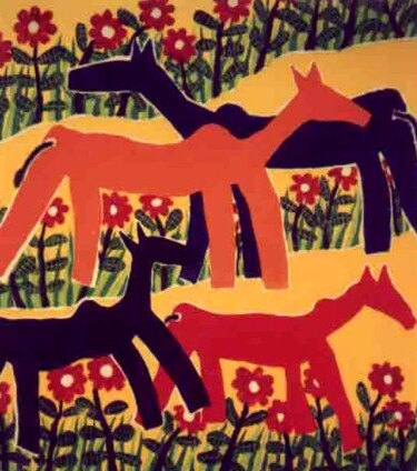 Pittura intitolato "Garden" da Jakeer Hussain, Opera d'arte originale
