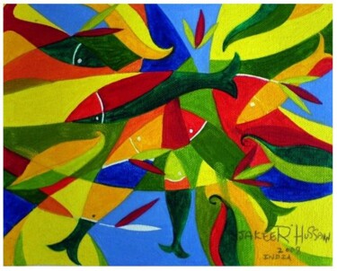 Painting titled "Fish 223" by Jakeer Hussain, Original Artwork