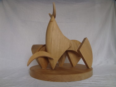 Sculpture intitulée "Tauri" par Jako Fernández J.Isaac P.Sánchez, Œuvre d'art originale, Bois