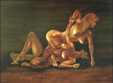 Painting titled "Fight" by Ivan Lenardic, Original Artwork