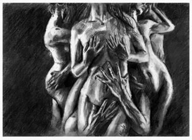 Drawing titled "ACT 6 - Three Graces" by Jakub Kossakowski (Art After Hours), Original Artwork, Pencil