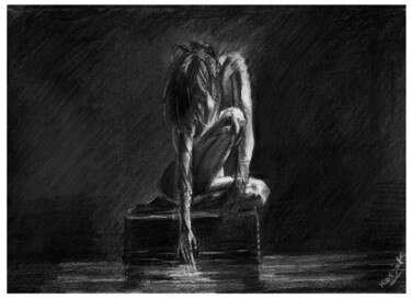Dibujo titulada "ACT - Narcissus" por Jakub Kossakowski (Art After Hours), Obra de arte original, Carbón