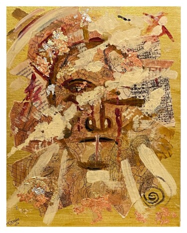 Collages titled "Gold - Faras 7" by Jakub Kossakowski (Art After Hours), Original Artwork, Acrylic