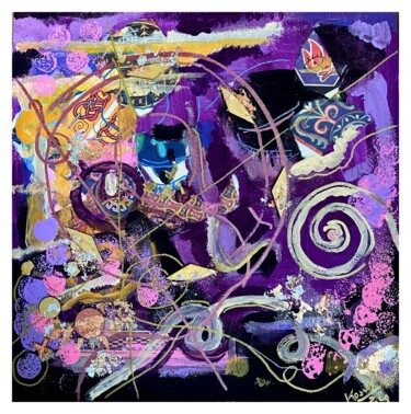 Collages intitulée "COLORS - Purple: I…" par Jakub Kossakowski (Art After Hours), Œuvre d'art originale, Acrylique