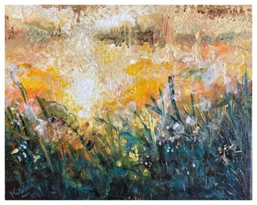Painting titled "Meadow I" by Jakub Kossakowski (Art After Hours), Original Artwork, Acrylic