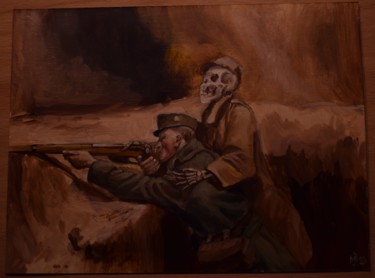 Painting titled "Great War" by Jakub Mares, Original Artwork, Oil