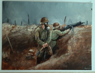 Painting titled "1918" by Jakub Mares, Original Artwork, Oil