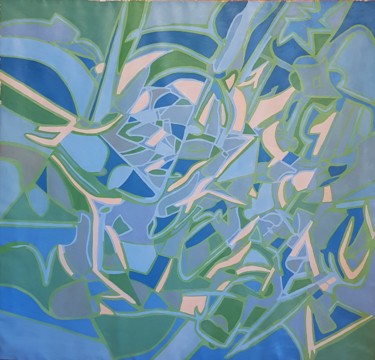 Irish nature #3 , blue and green combination Painting titled "Irish nature #3 , b…" by Jakub Jerabek, Original Art, Oil