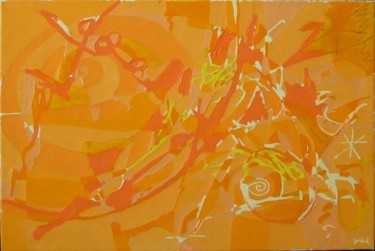 Painting titled "when the sun touche…" by Jakub Jerabek, Original Artwork, Oil Mounted on Wood Stretcher frame