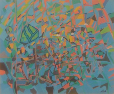 Painting titled "Boats in the Sea st…" by Jakub Jerabek, Original Artwork, Acrylic