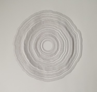 Desenho intitulada ""Ondes" (50x50 cm,…" por Jakubiak, Obras de arte originais, Ponta de prata