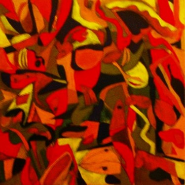 Painting titled "flowers-and-banana-…" by Boris Musteata, Original Artwork, Acrylic