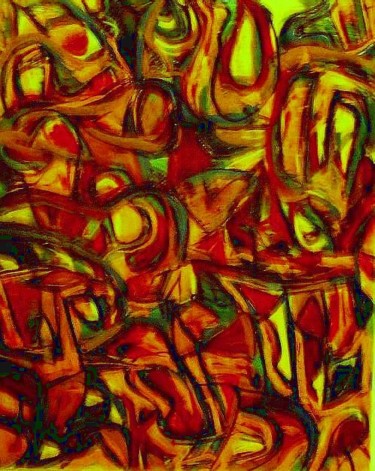 Painting titled "Colorful crowd VIII" by Boris Musteata, Original Artwork, Acrylic