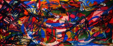 Painting titled "abstract-landscape_…" by Boris Musteata, Original Artwork, Acrylic