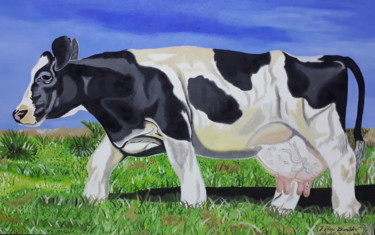 Pintura titulada "Vaca" por J. Alex Blandón, Obra de arte original, Oleo