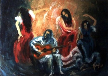 Painting titled "Flamenco" by Aa Juan Lleras, Original Artwork