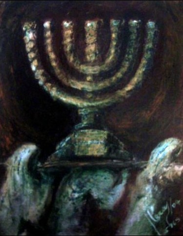 Painting titled "Menorah" by Aa Juan Lleras, Original Artwork
