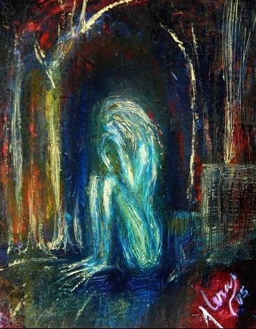 Painting titled "Deep sadness" by Aa Juan Lleras, Original Artwork, Oil