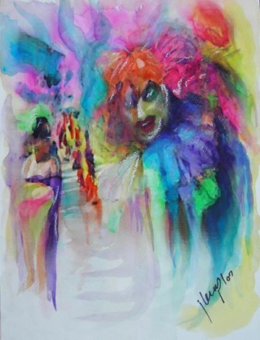 Painting titled "Carnaval" by Aa Juan Lleras, Original Artwork, Oil