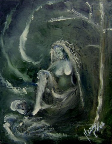 Painting titled "Contemplation" by Aa Juan Lleras, Original Artwork, Oil