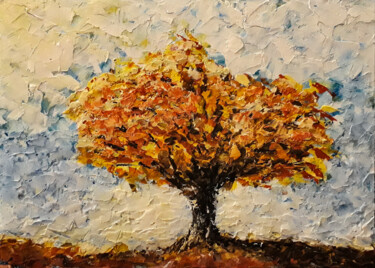 Peinture intitulée "Autumn tree" par Jam Kanarsky, Œuvre d'art originale, Acrylique