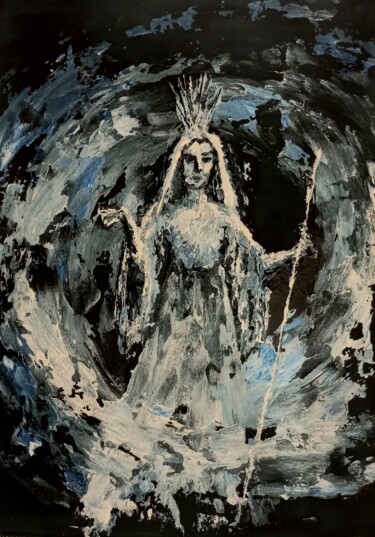 Painting titled "Snow queen" by Jam Kanarsky, Original Artwork, Acrylic