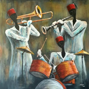 Painting titled "My moroccan Jazz ba…" by Jamal El Hajoui, Original Artwork, Acrylic