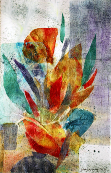 Painting titled "Flowers" by Jamaleddin Toomajnia, Original Artwork, Collages