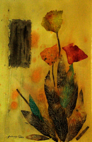 Collages titled "Flowers 2" by Jamaleddin Toomajnia, Original Artwork, Collages