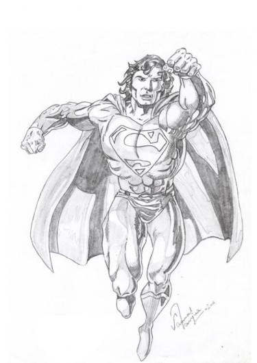 Drawing titled "superman" by Jamal Janjua, Original Artwork