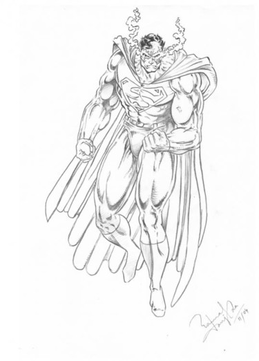 Drawing titled "comic hero" by Jamal Janjua, Original Artwork
