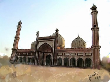 Digital Arts titled "mosque" by Jamal Janjua, Original Artwork
