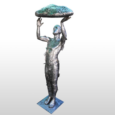 Sculpture titled "He Dares to Dream" by Jamal Alyousif, Original Artwork, Stainless Steel