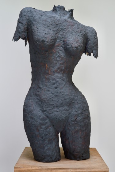 Sculpture titled "Purple Torso" by James Daly, Original Artwork, Ceramics