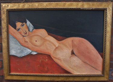 Pintura intitulada "Nu Couche Erotic Nu…" por James Bagatel, Obras de arte originais, Óleo