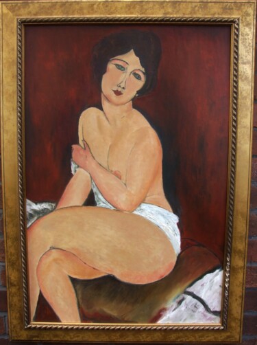 Schilderij getiteld "Erotic Nude after A…" door James Bagatel, Origineel Kunstwerk, Olie