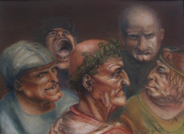 Malarstwo zatytułowany „Homage to Leonardo…” autorstwa James Bagatel, Oryginalna praca, Olej
