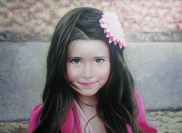 Painting titled "Lovely Little Girl" by James Hunt, Original Artwork, Oil